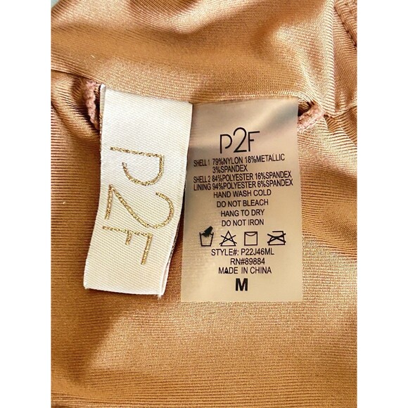 P2F Power 2 the Flower Womens Medium Copper Bathing One Piece Cut Out Swim‎ Suit - Picture 5 of 7